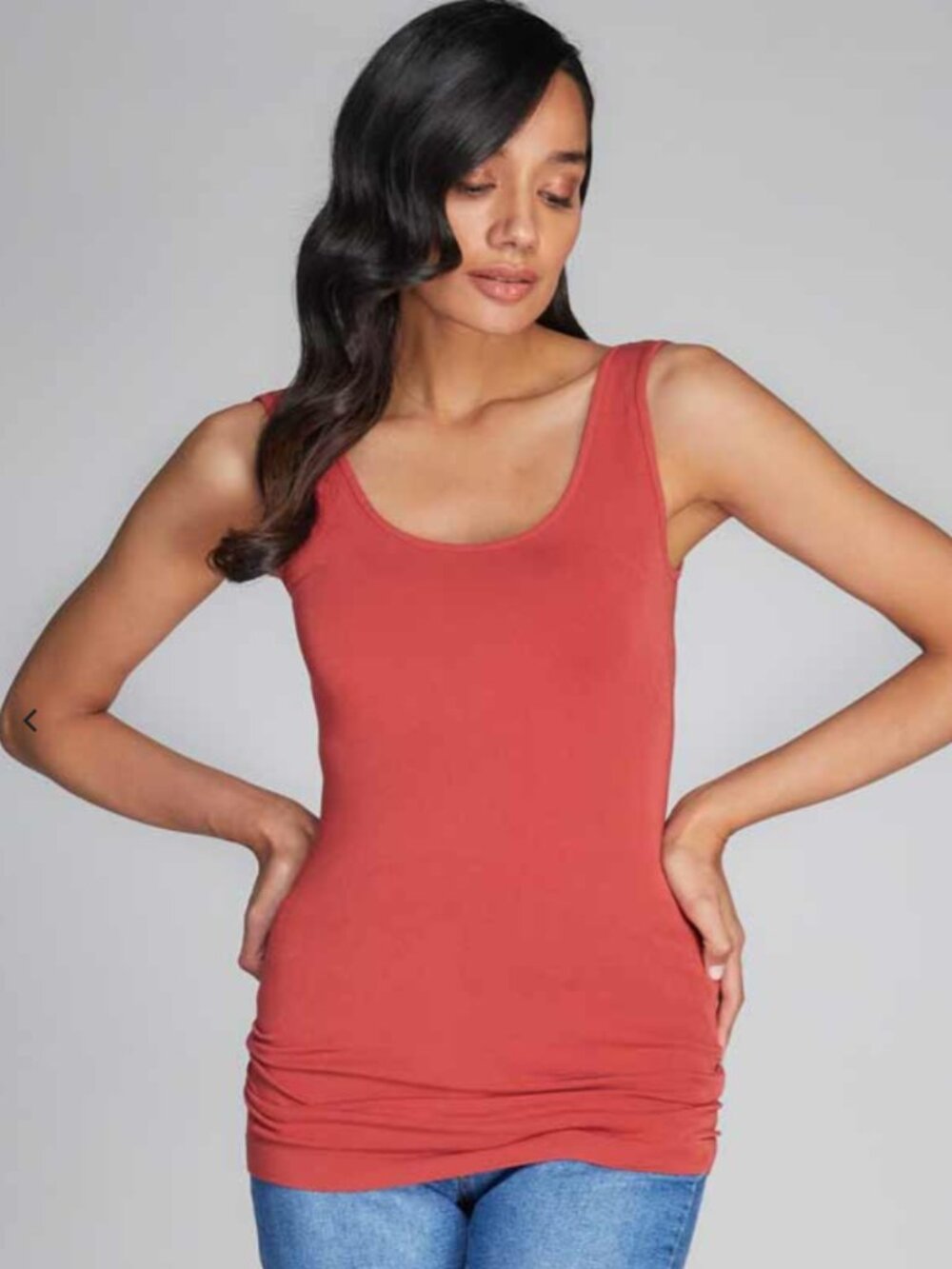 C'est Moi Clothing Co. Naturals Bamboo reversible double scoop Tank OS Brick Red